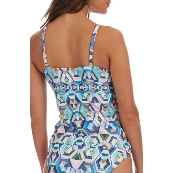 La Blanca Women's Riviera Keyhole Tankini Swim Top Size Multi Size 6 - Picture 4 of 11